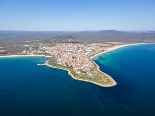 Amazing Aerial view of town of Primorsko, Bulgaria