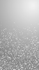 Random white dots Christmas background. Subtle fly