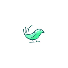 bird mono line logo design inspiring illustration 