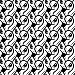 seamless pattern of cute monster cartoon