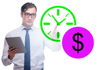 Businessman in time is money concept