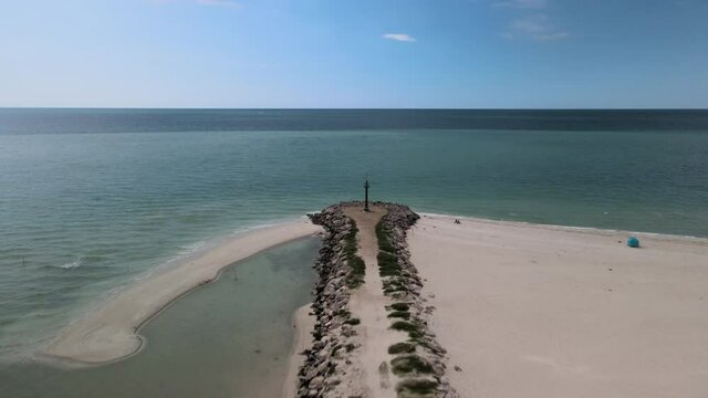 aerial view of lighthouse in chelem Mexico