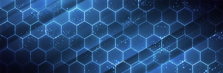 Obraz na płótnie Canvas Futuristic Hexagon background. Blue Hexagonal pattern. Modern vector illustration