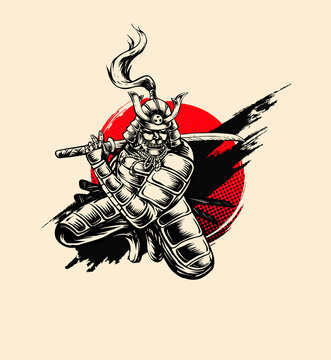 recommend clip art: samurai ronin mask japanese warrior