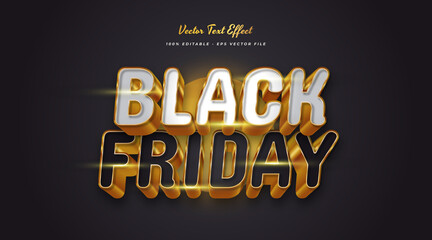 Luxury Black Friday Editable Text with 3D Effect. Editable Text Style Effect