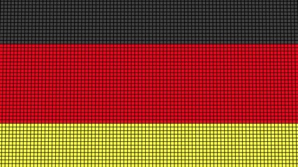 Germany Flag animated in pixel grid style technology background - Powered by Adobe