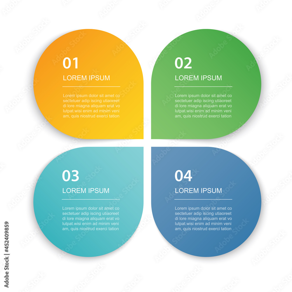 Poster 4 data infographics tab paper index template. vector illustration abstract background. can be used f