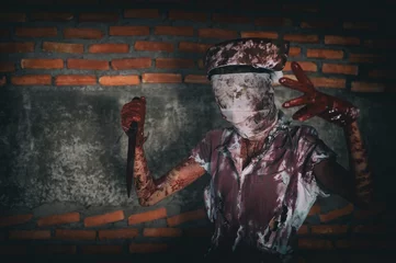 Fotobehang Zombie woman,horror shot serial killer © RAYBON