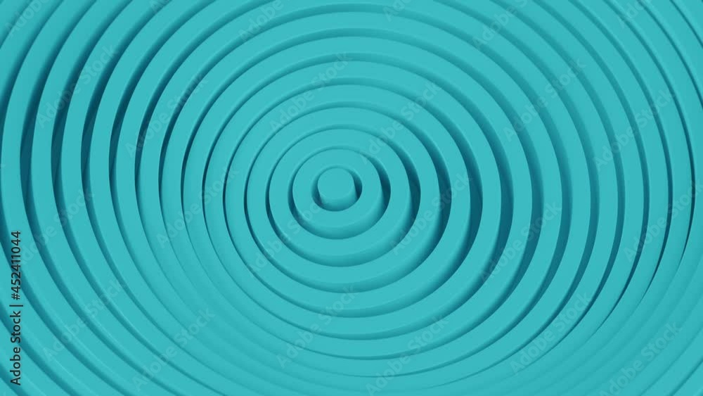 Poster aquamarine blue rings. computer generated abstract motion background. 3d render seamless loop animat