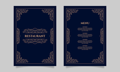 Luxury vintage restaurant food menu card template. - Vector.