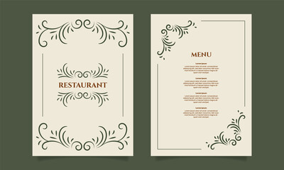 vintage restaurant food menu card template. - Vector.