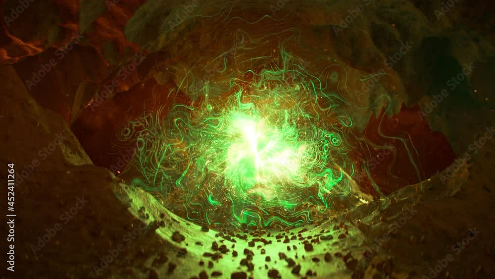 Poster portal funnel wormhole. futuristic cosmic sci-fi technology. seamless loop 3d render animation
