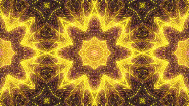 Star Kaleidoscope Particle Network Abstract Background