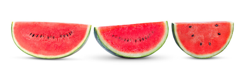 Sliced of watermelon on white background.