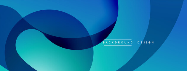 Abstract overlapping lines and circles geometric background with gradient colors