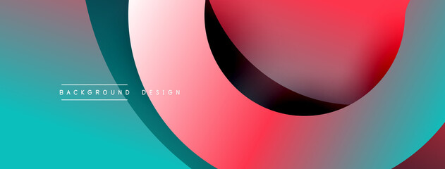 Abstract overlapping lines and circles geometric background with gradient colors