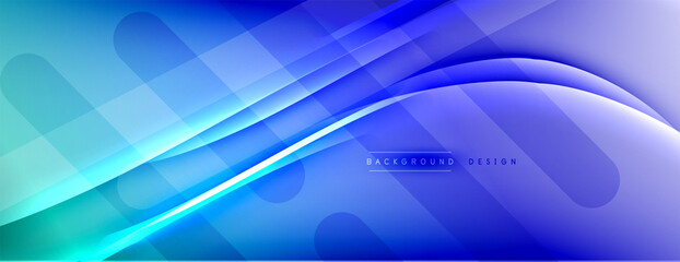 Abstract background - lines composition created with lights and shadows. Technology or business digital template. Trendy simple fluid color gradient abstract background with dynamic