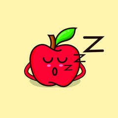 Apple character illustration isolated vector cute expression. emoticon red apple funny element design for icon, web, education poster, banner