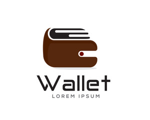 abstract wallet icon logo template illustration