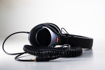 Headphones with white background.