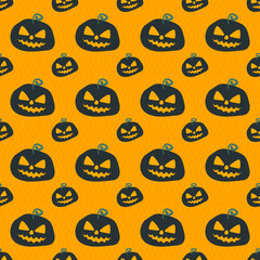 Pumpkin seamless pattern. Pumpkin background for Halloween festival. Vector repeating print