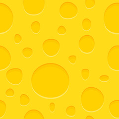 Seamless cheese texture pattern background with holes.