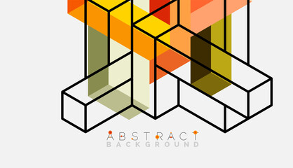 Abstract background. 3d cubes, cubic elements and blocks. Techno or business concept for wallpaper, banner, background, landing page