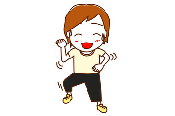 ＜全身・正面＞笑顔で楽しくダンスをする白人男性