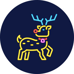 reindeer neon icon