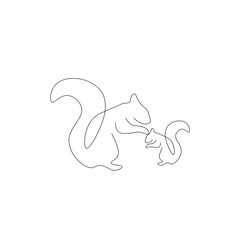 Squirrels animals drawing vector illustration