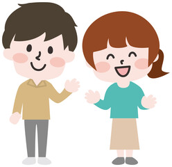 二頭身_家族のイラスト