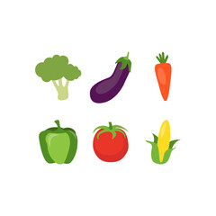 Vegetables icon set design illustration template