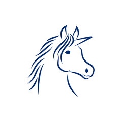 Obraz na płótnie Canvas Unicorn head icon design illustration template