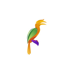 bird animal logo design template