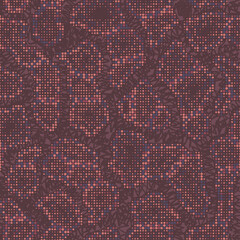 Abstract halftone camouflage. The skin of a chameleon or snake. Dot pattern in red brown tones camo background. Seamless vector texture © Юрий Парменов