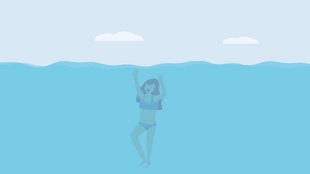 Young woman asking help to rescue team
