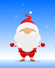 Cute Santa. Cartoon style. Vector illustration.
