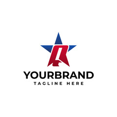 Q letter star logo icon design template element. star logo design concept template