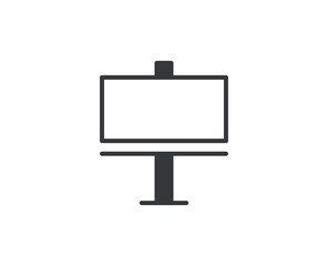 Obraz premium Billboard flat icon. Thin line signs for design logo, visit card, etc. Single high-quality outline symbol for web design or mobile app. Marketing outline pictogram.