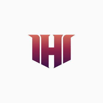 H Gaming Esport Logo Design Template Inspiration on a white background. e-sport letter logo design concept template
