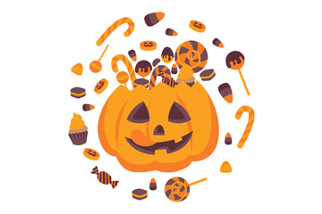 Halloween Cartoon Icon Character Flat Style