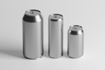 mock up view of a metal can - 3d rendering