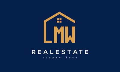 MW letters real estate construction logo vector	