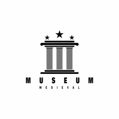 Ancient Pillar Columns Greek Rome Athens Historical Building logo design