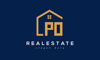 PO letters real estate construction logo vector	