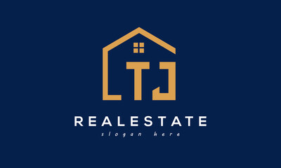 TJ letters real estate construction logo vector	