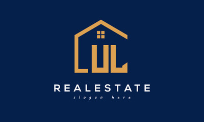 UL letters real estate construction logo vector	