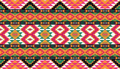 Geometric ethnic oriental ikat pattern traditional Design for background,fabric,wrapping,clothing,wallpaper,Batik,carpet,embroidery style.