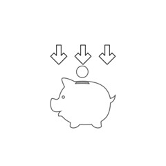 Save money icon isolated on white background 