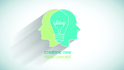 
Human head Light bulb two heads ,Outline logo,creating new ideas concept.
